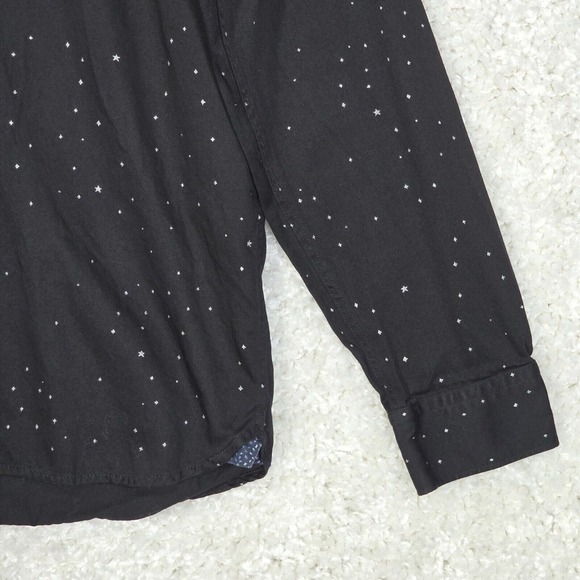 Ted Baker Shirt Mens 5 Large Black Star Print Button Up Office Preppy Casual‎ - Picture 2 of 13